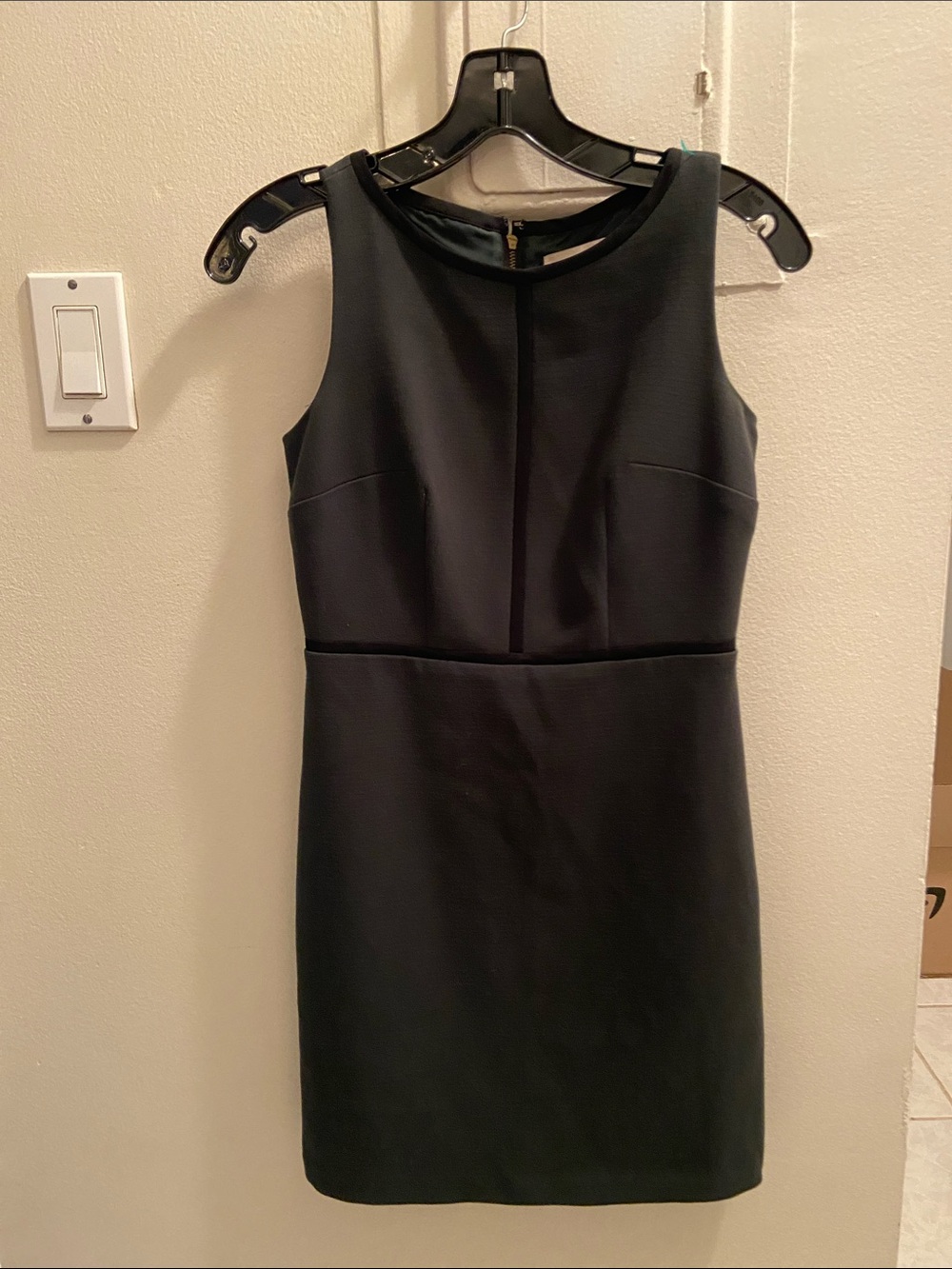 Dark Green and Black Sleeveless LOFT  Mini Dress